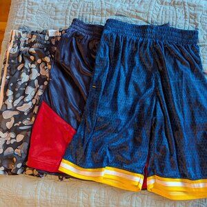 Boys size 10/12 Gym Shorts.  3 pairs- 2 Spalding, one Adidas